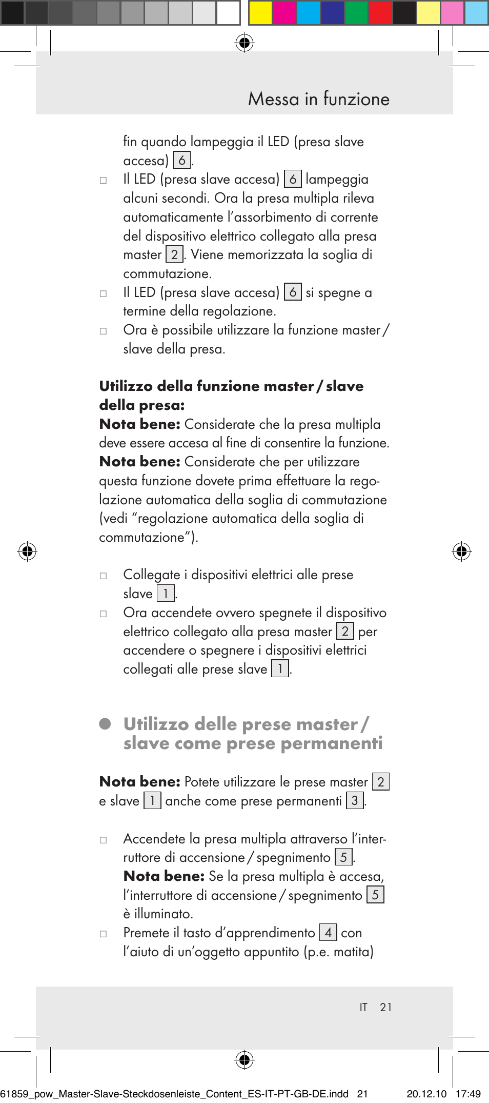 Messa in funzione | Powerfix Digital Master-Slave Extension Lead User Manual | Page 17 / 52
