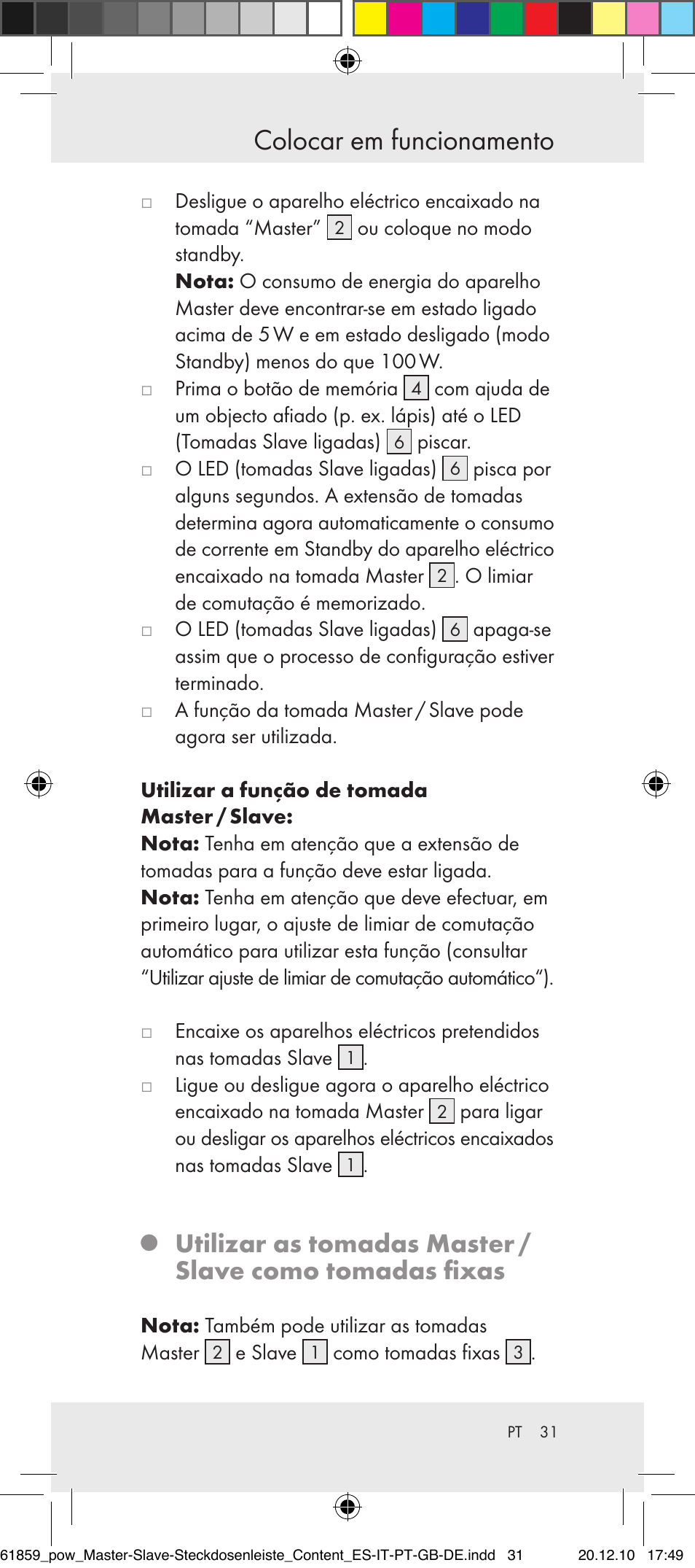 Colocar em funcionamento | Powerfix Digital Master-Slave Extension Lead User Manual | Page 27 / 52