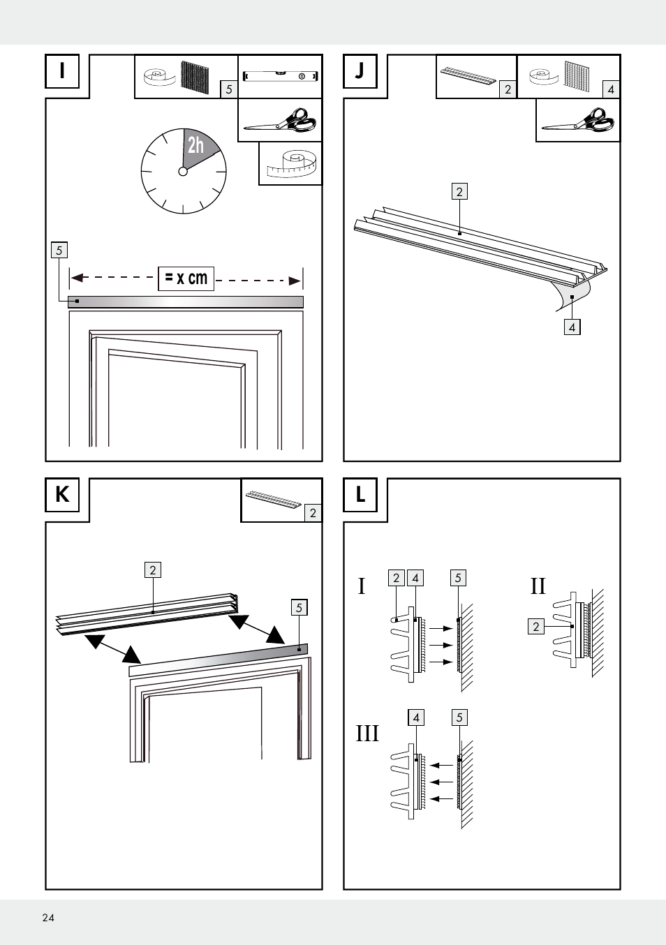 Ij k i ii iii l, X cm, Sicherheit / bedienung | Powerfix Z25679A/Z25679B User Manual | Page 24 / 25