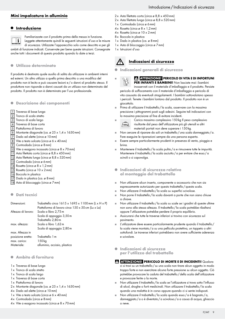 Introduzione / indicazioni di sicurezza | Powerfix Z29798 User Manual | Page 9 / 30