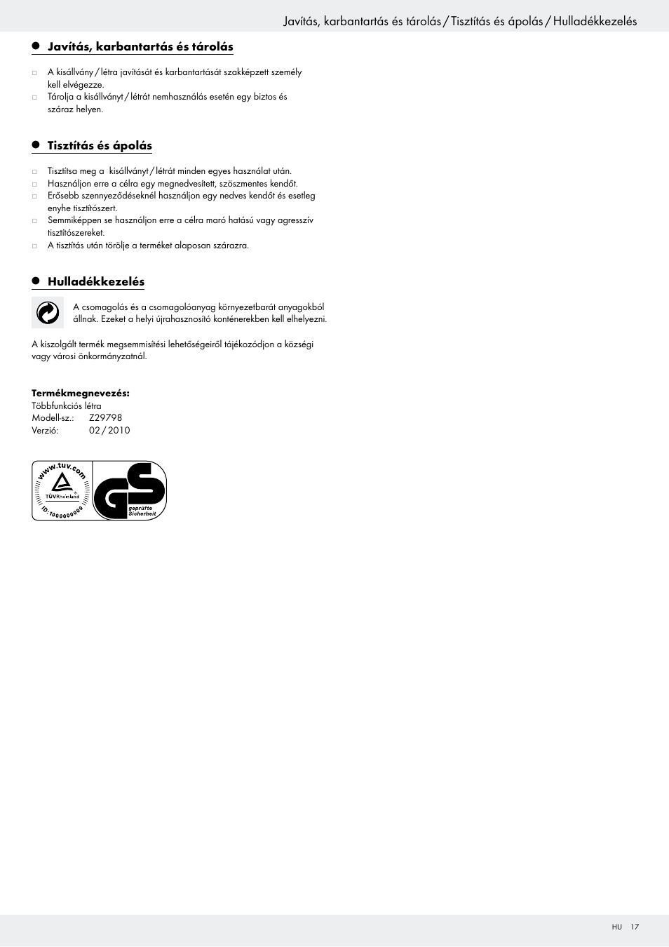 Powerfix Z29798 User Manual | Page 17 / 45
