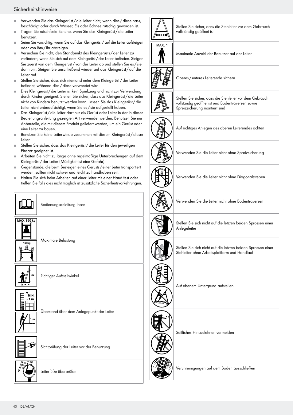 Sicherheitshinweise | Powerfix Z29798 User Manual | Page 40 / 45