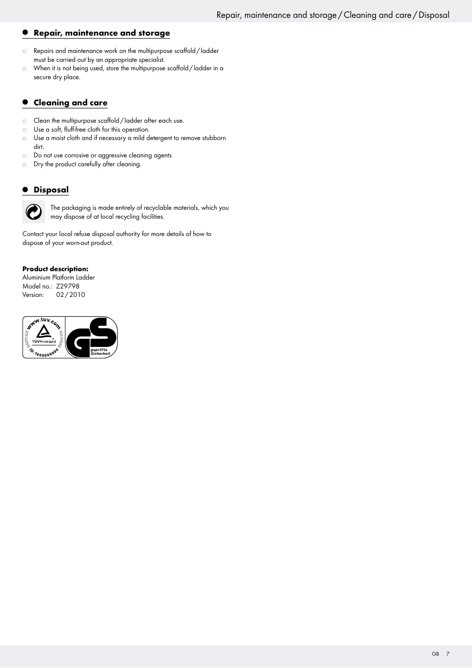 Powerfix Z29798 User Manual | Page 7 / 45