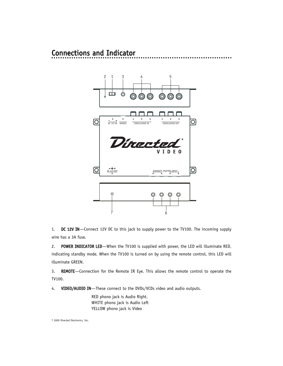 Directed Video TV100 User Manual | Page 7 / 11