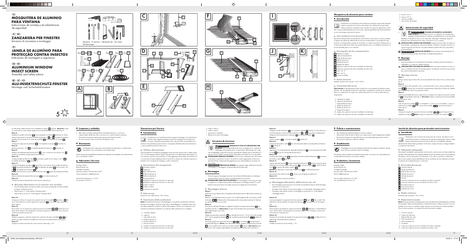 Powerfix Aluminium Window  Insect Screen User Manual | 2 pages