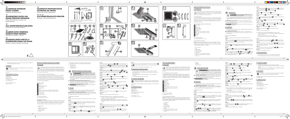 Powerfix Aluminium Window  Insect Screen User Manual | 2 pages