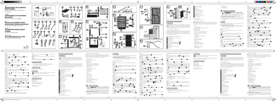 Powerfix Aluminium Door Insect Screen User Manual | 2 pages