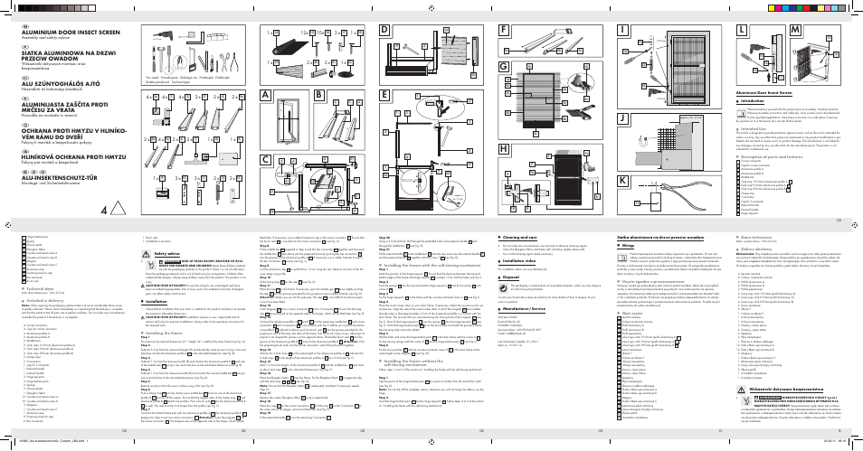 Powerfix Aluminium Door Insect Screen User Manual | 4 pages