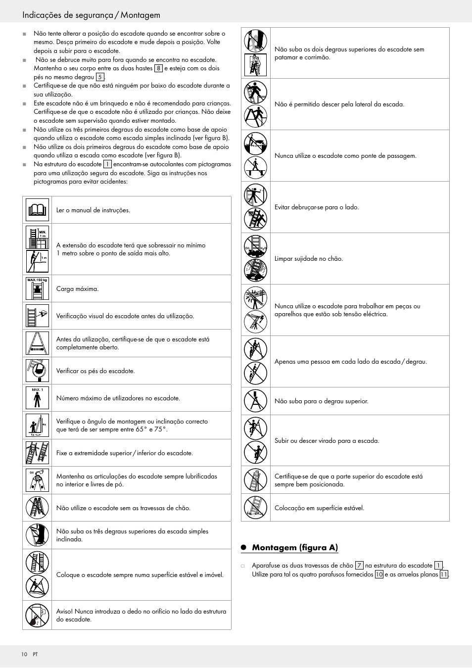 Indicações de segurança / montagem | Powerfix Z29835 User Manual | Page 10 / 19