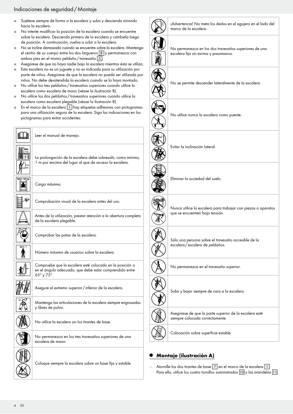 Indicaciones de seguridad / montaje | Powerfix Z29835 User Manual | Page 4 / 19