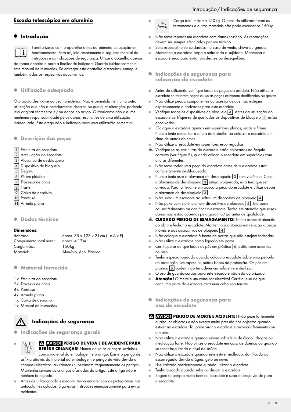 Introdução / indicações de segurança | Powerfix Z29835 User Manual | Page 9 / 19