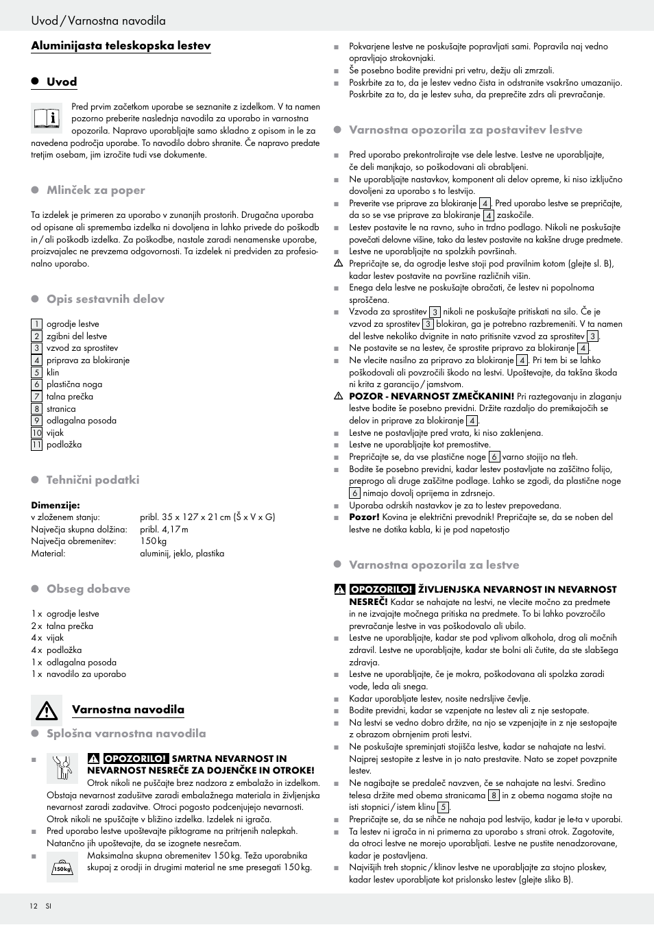 Uvod / varnostna navodila | Powerfix Z29835 User Manual | Page 12 / 28