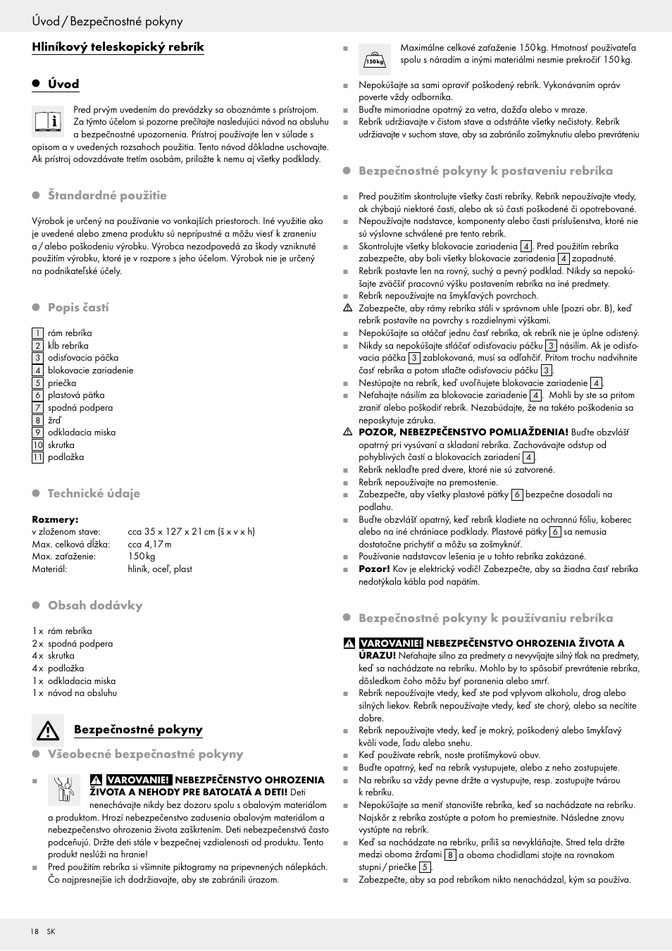 Úvod / bezpečnostné pokyny | Powerfix Z29835 User Manual | Page 18 / 28