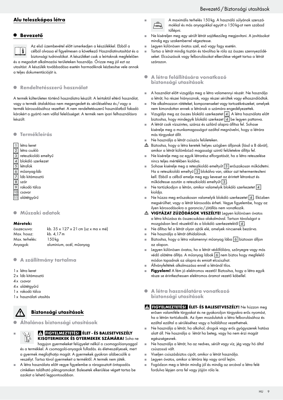 Bevezető / biztonsági utasítások | Powerfix Z29835 User Manual | Page 9 / 28