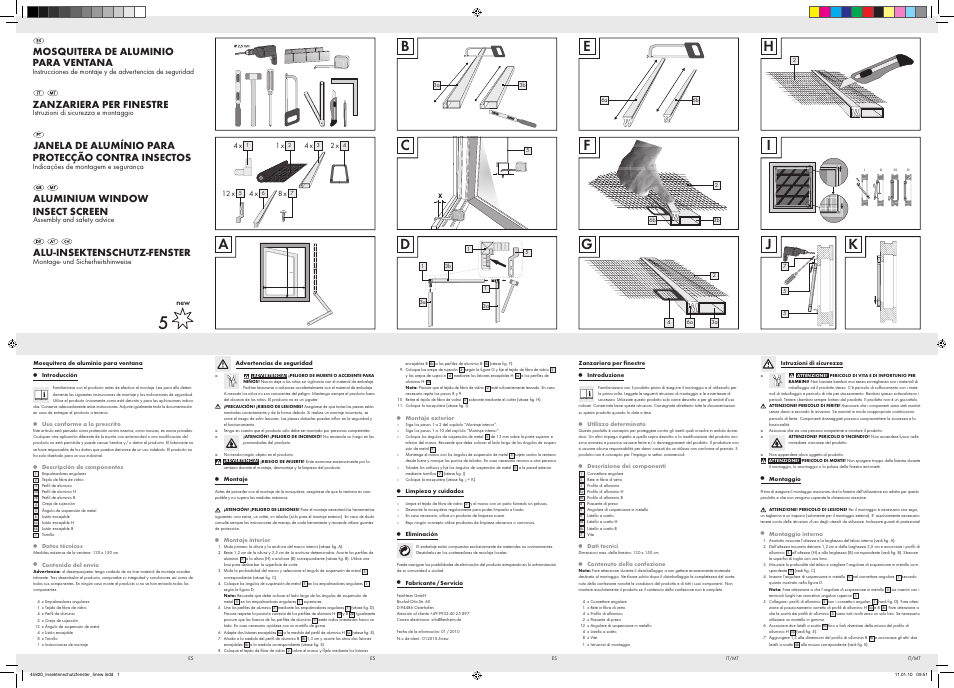 Powerfix Aluminium Window  Insect Screen User Manual | 2 pages