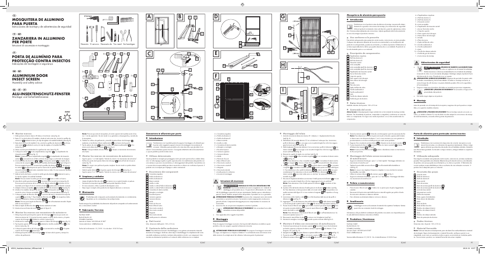 Powerfix Aluminium Door Insect Screen User Manual | 2 pages