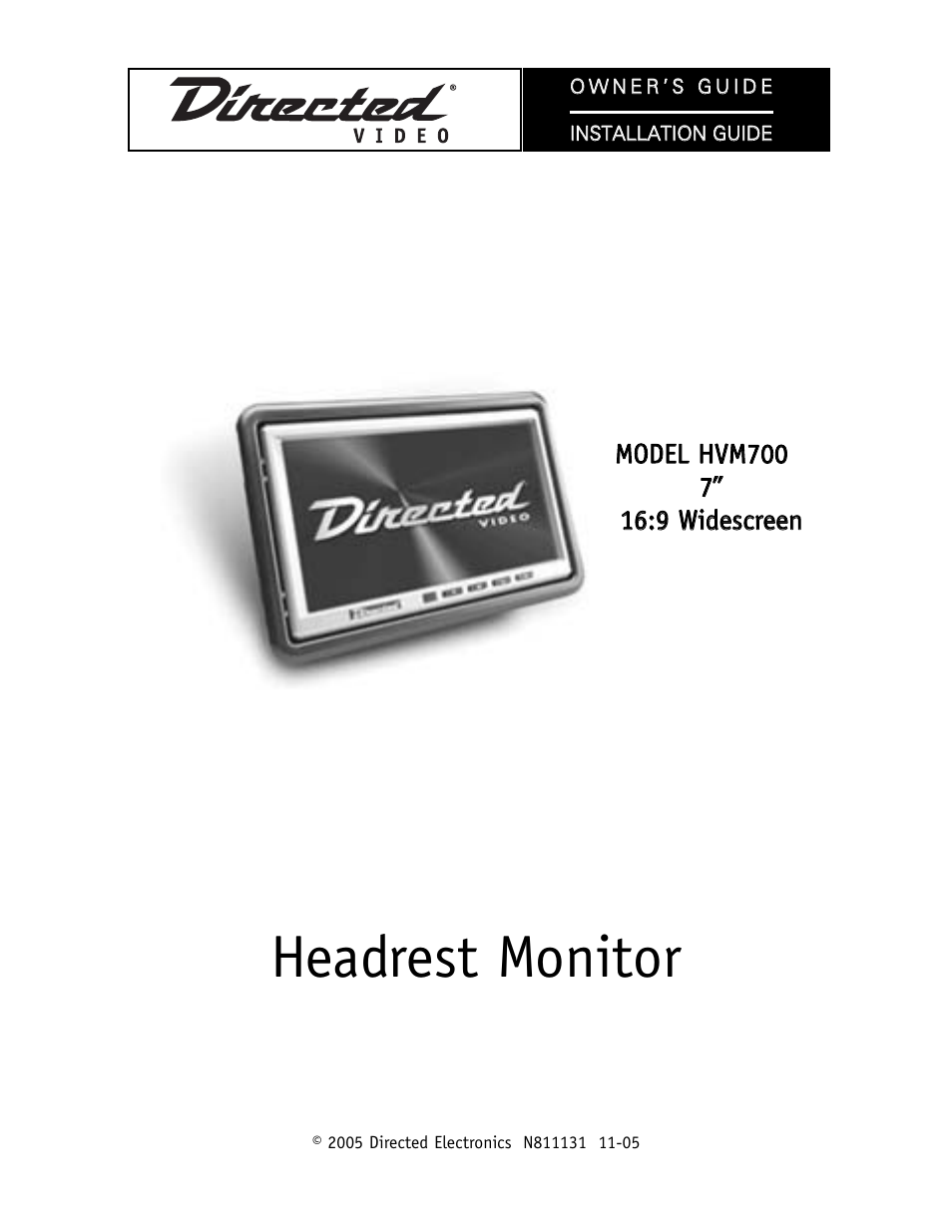 Directed Video HVM700 User Manual | 16 pages
