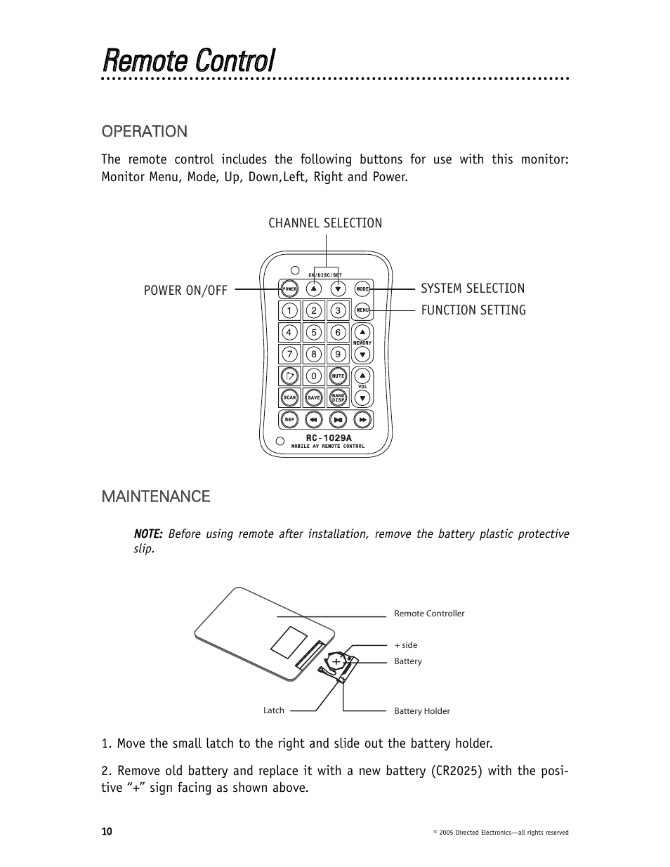 Rreem moottee c coonnttrrooll | Directed Video HVM700 User Manual | Page 10 / 16