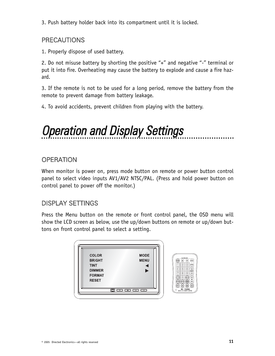 Directed Video HVM700 User Manual | Page 11 / 16