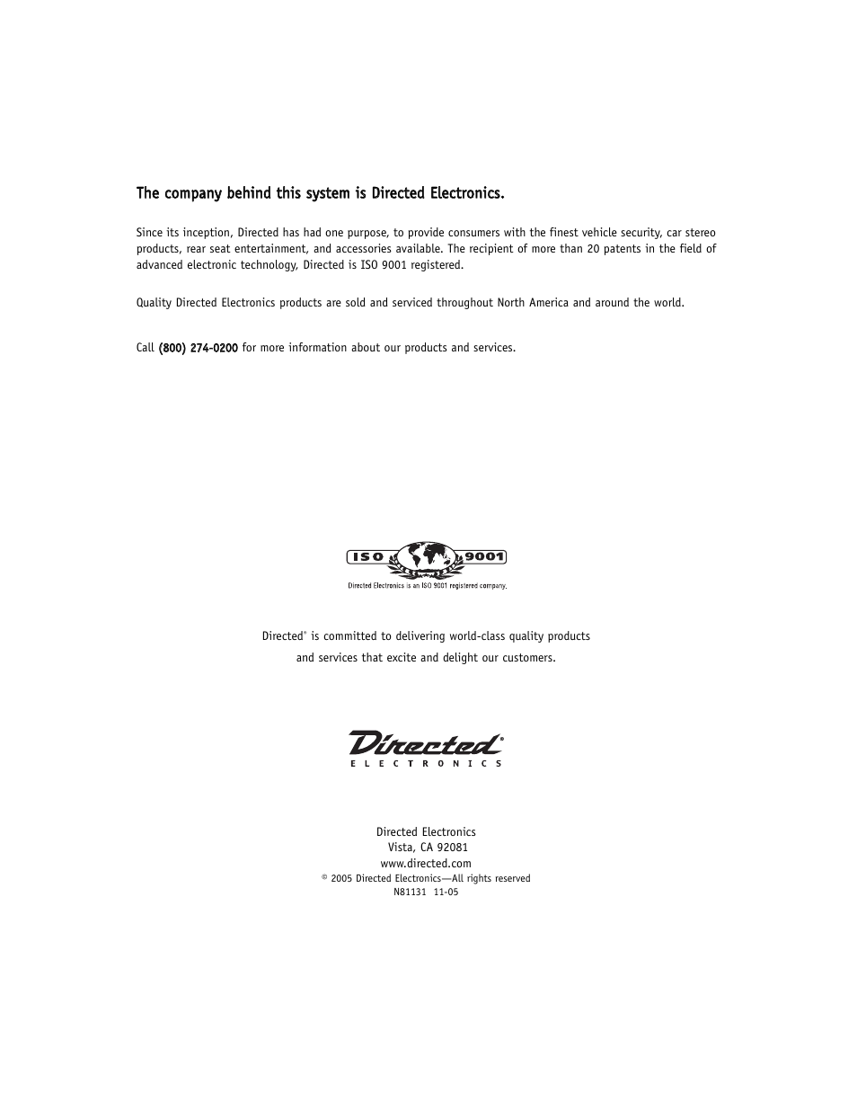 Directed Video HVM700 User Manual | Page 16 / 16