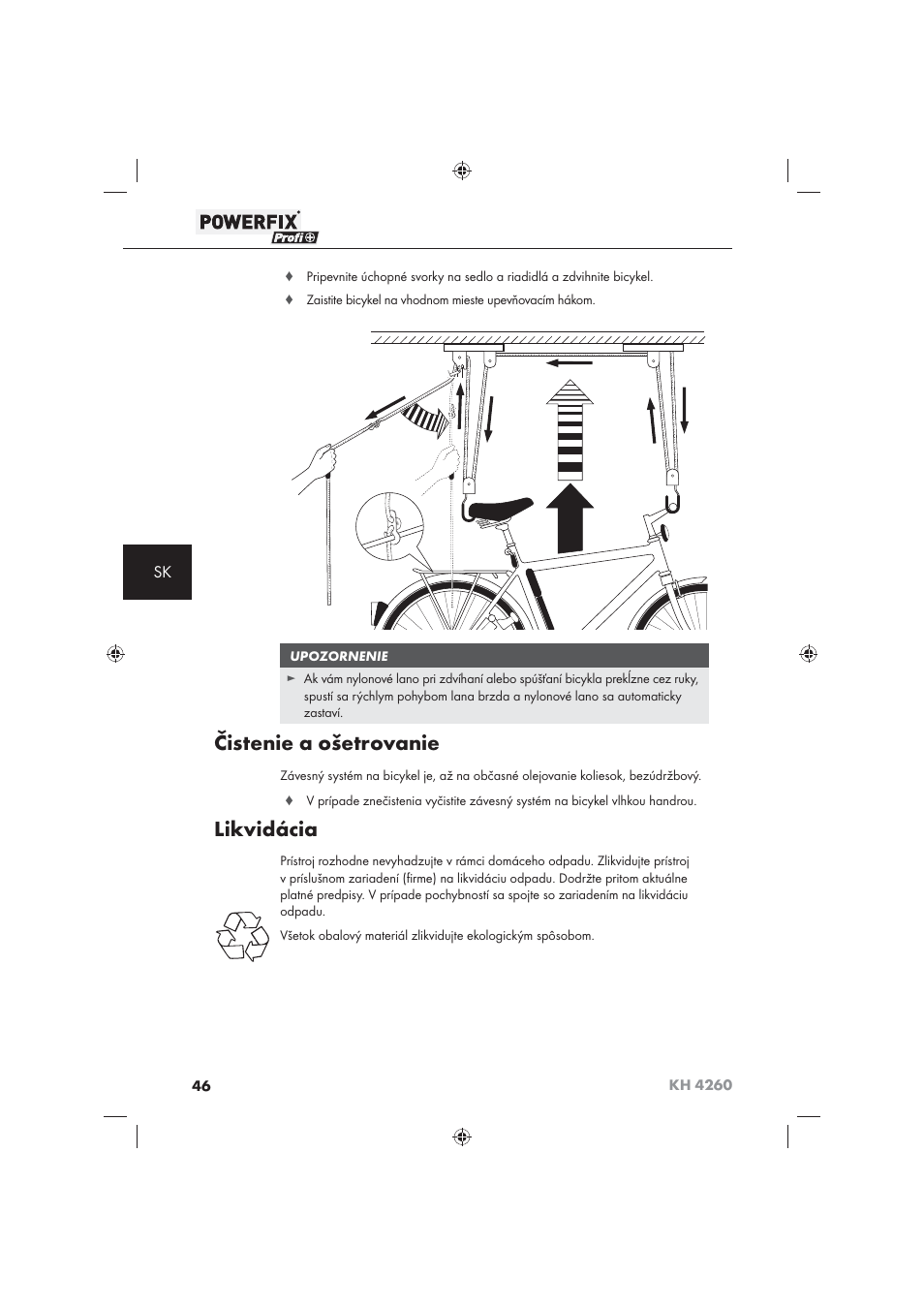 Čistenie a ošetrovanie, Likvidácia | Powerfix KH 4260 User Manual | Page 47 / 57