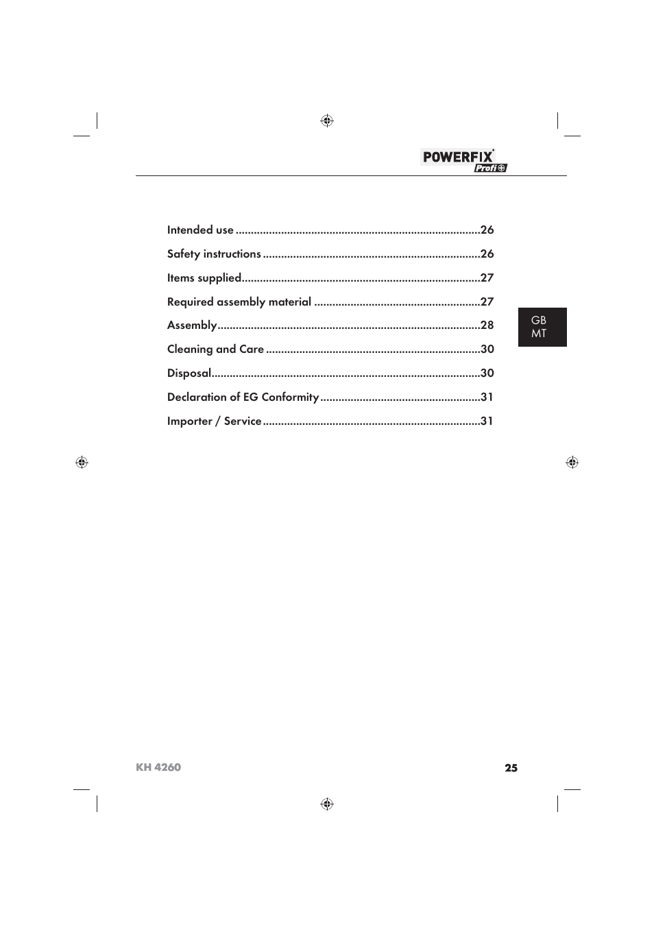 Gb mt | Powerfix KH 4260 User Manual | Page 26 / 41