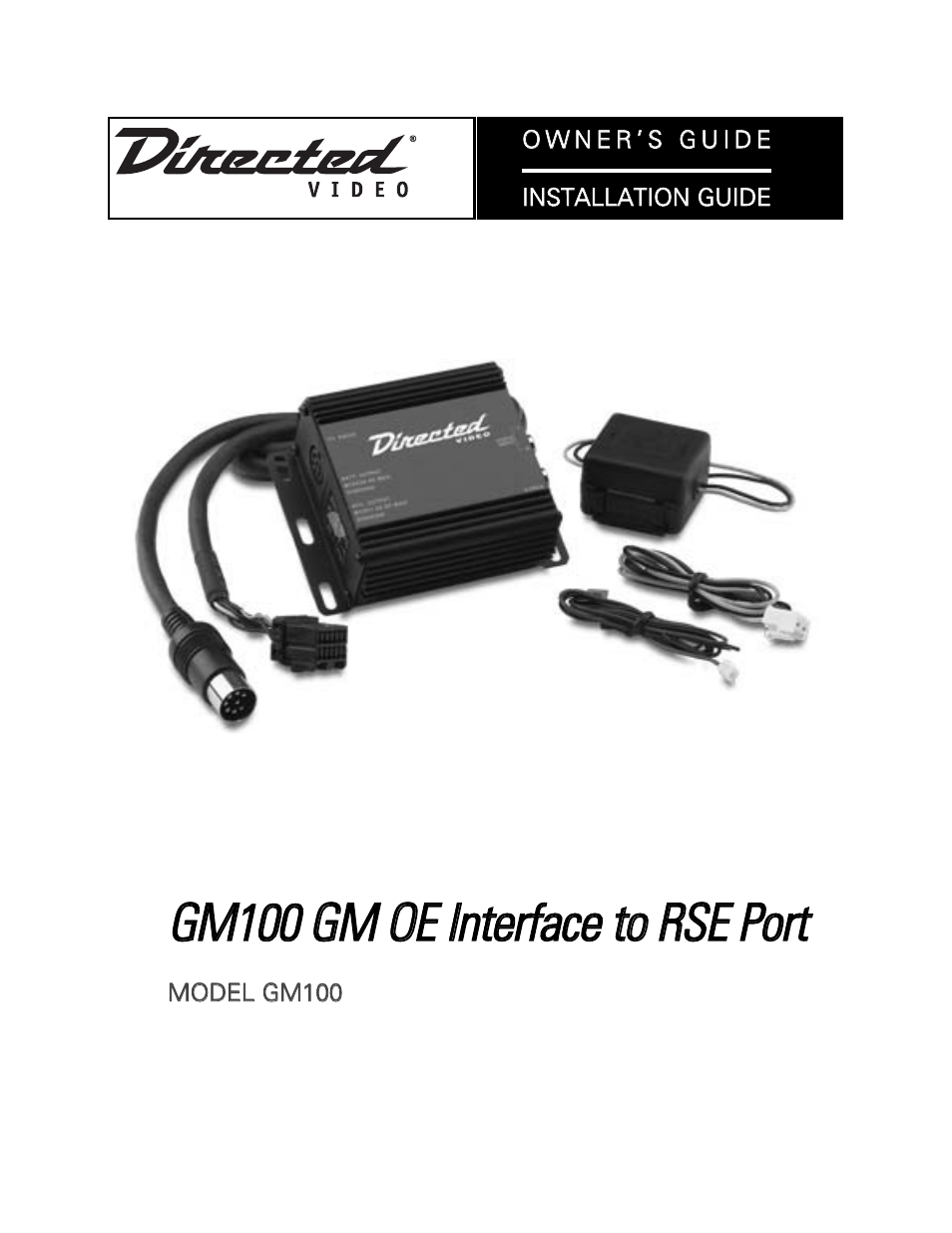 Directed Video GM100 User Manual | 8 pages