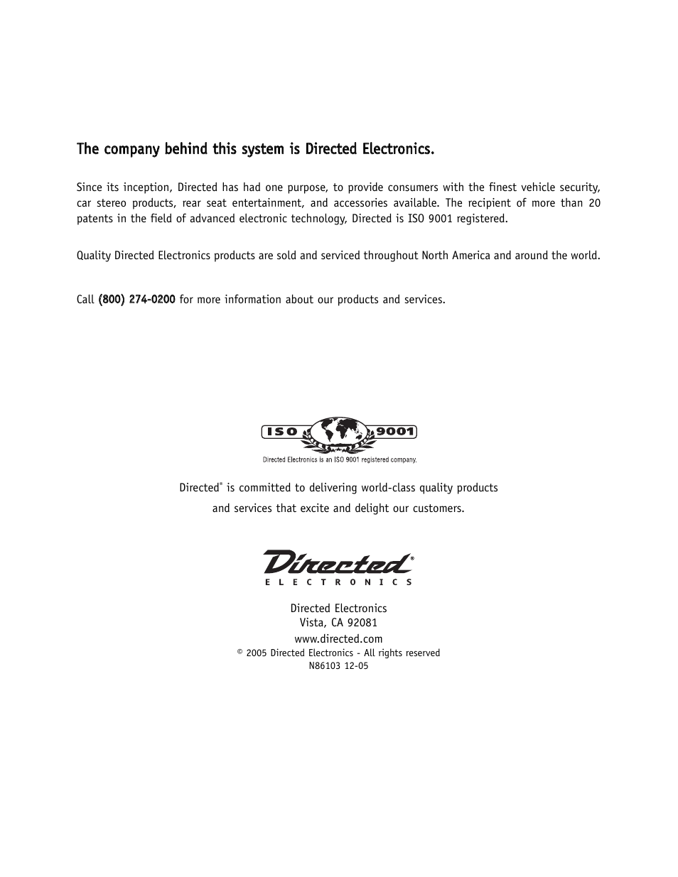 Directed Video GM100 User Manual | Page 8 / 8