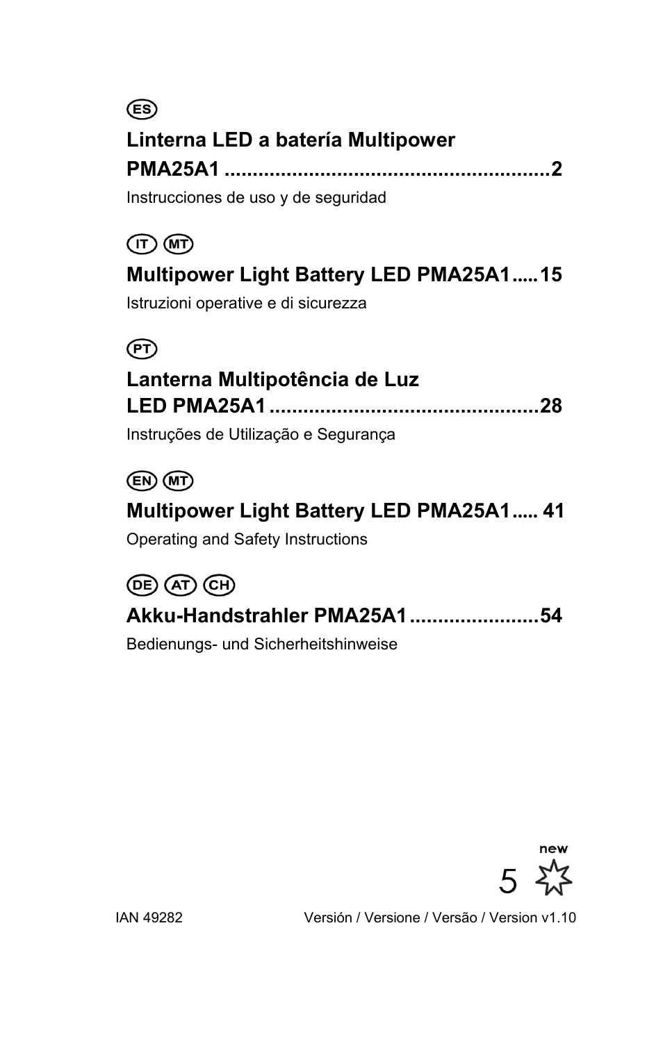 Powerfix PMA25A1 User Manual | Page 2 / 68