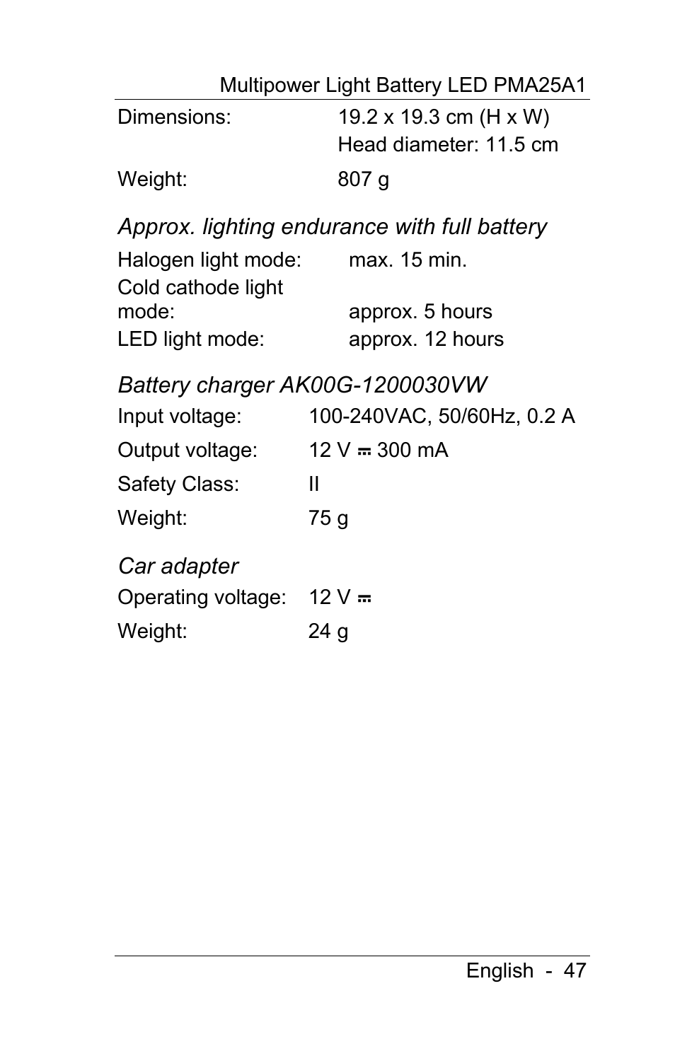 Powerfix PMA25A1 User Manual | Page 48 / 68