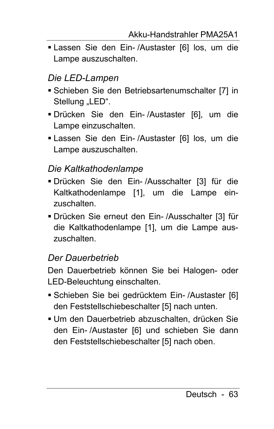 Powerfix PMA25A1 User Manual | Page 64 / 68