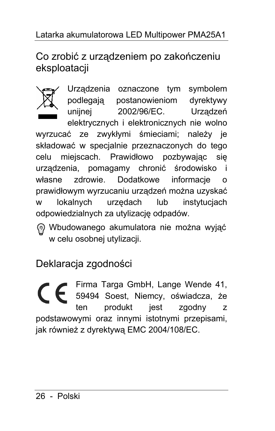 Deklaracja zgodności | Powerfix PMA25A1 User Manual | Page 27 / 94