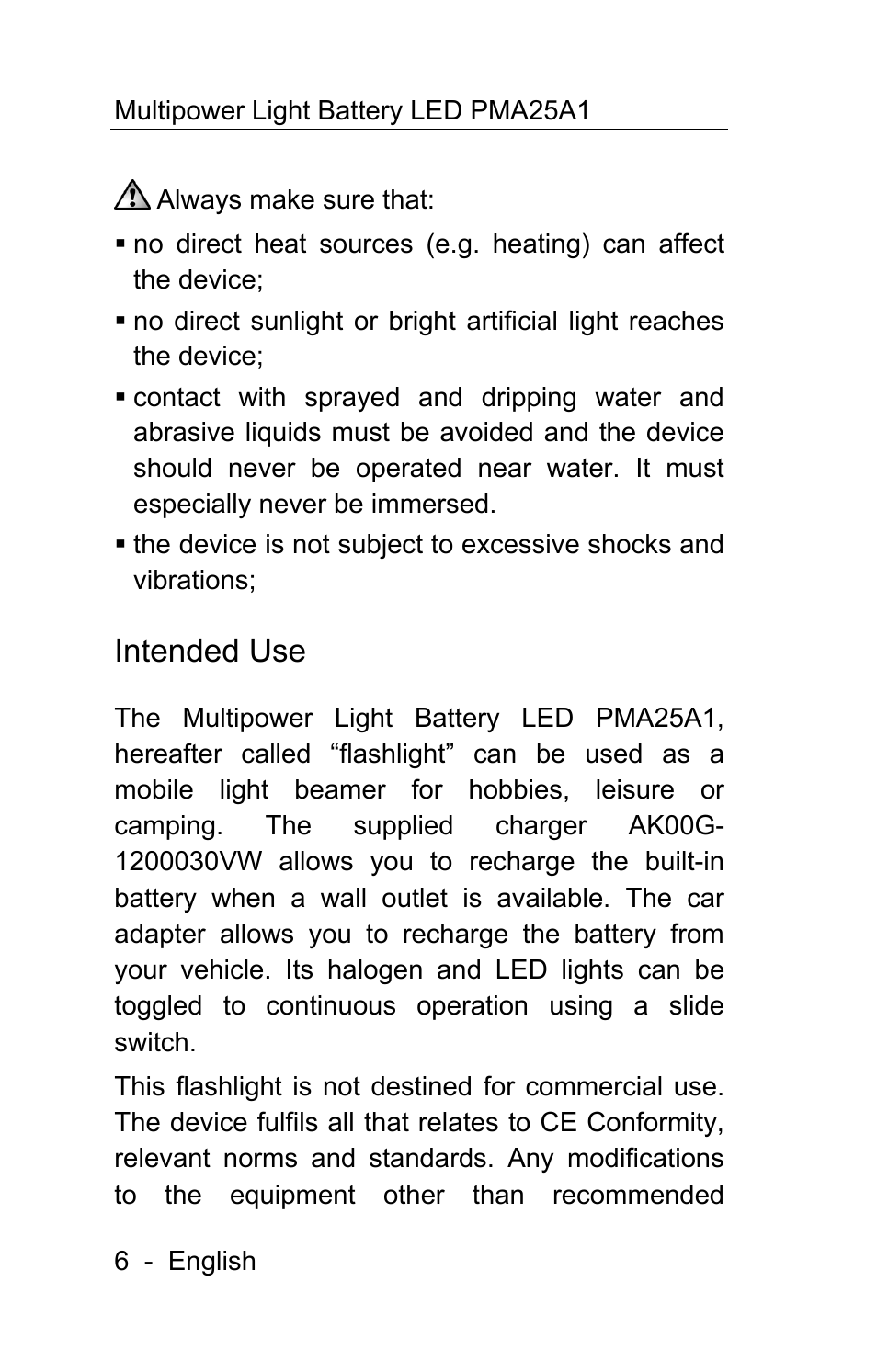 Intended use | Powerfix PMA25A1 User Manual | Page 7 / 94