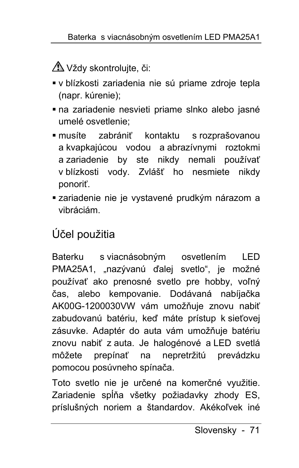 Účel použitia | Powerfix PMA25A1 User Manual | Page 72 / 94