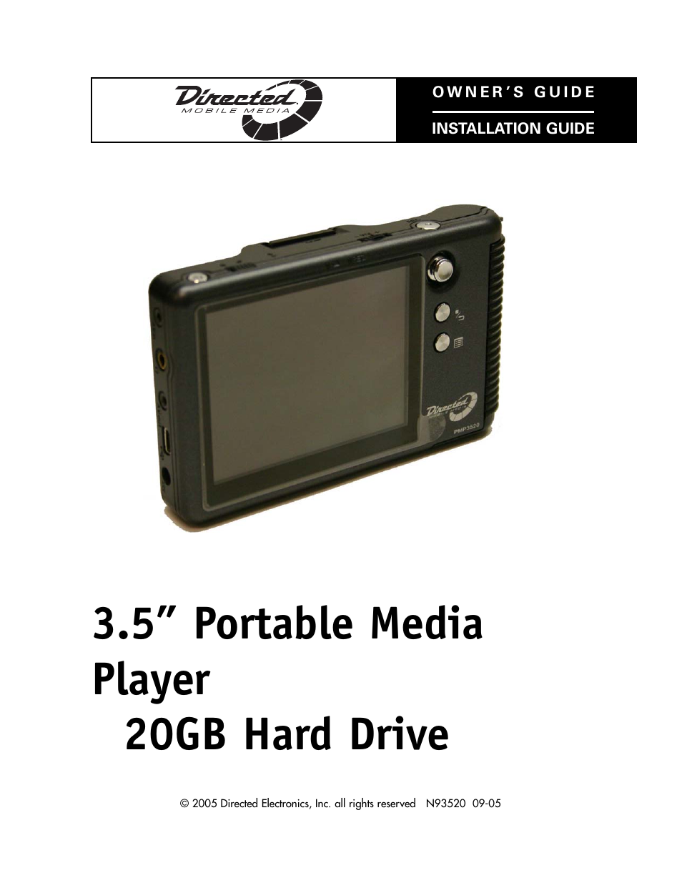 Directed Video Portable Media Player User Manual | 70 pages