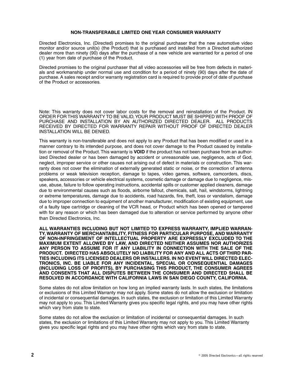 Directed Video Portable Media Player User Manual | Page 2 / 70
