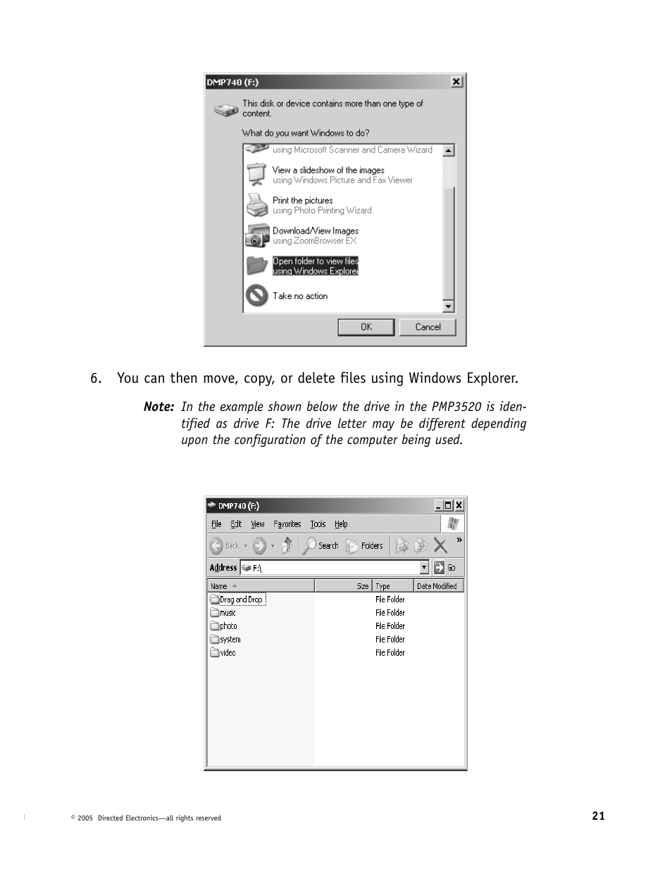 Directed Video Portable Media Player User Manual | Page 21 / 70