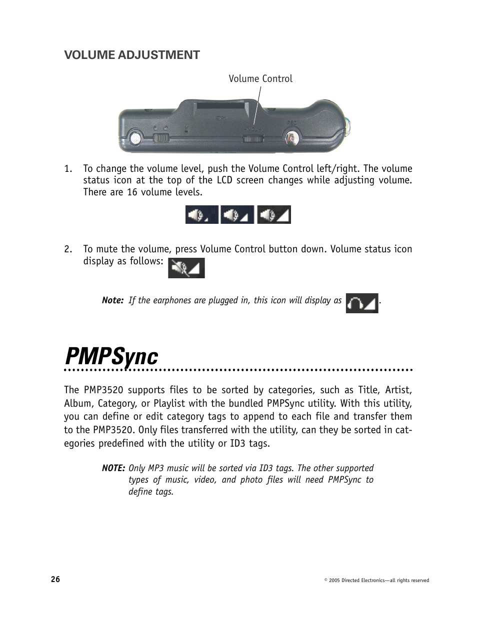 Pmpsync | Directed Video Portable Media Player User Manual | Page 26 / 70