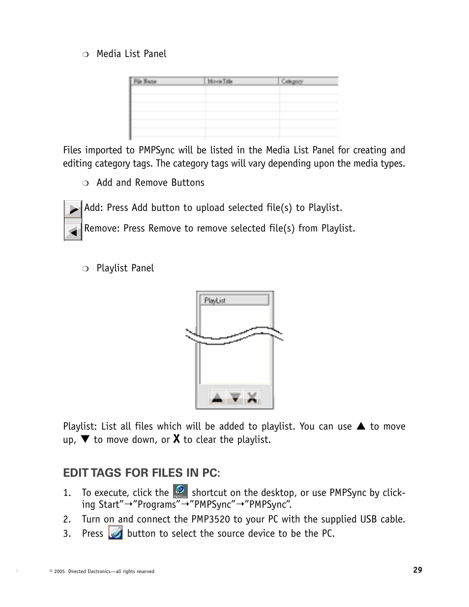 Edit tags for files in pc | Directed Video Portable Media Player User Manual | Page 29 / 70
