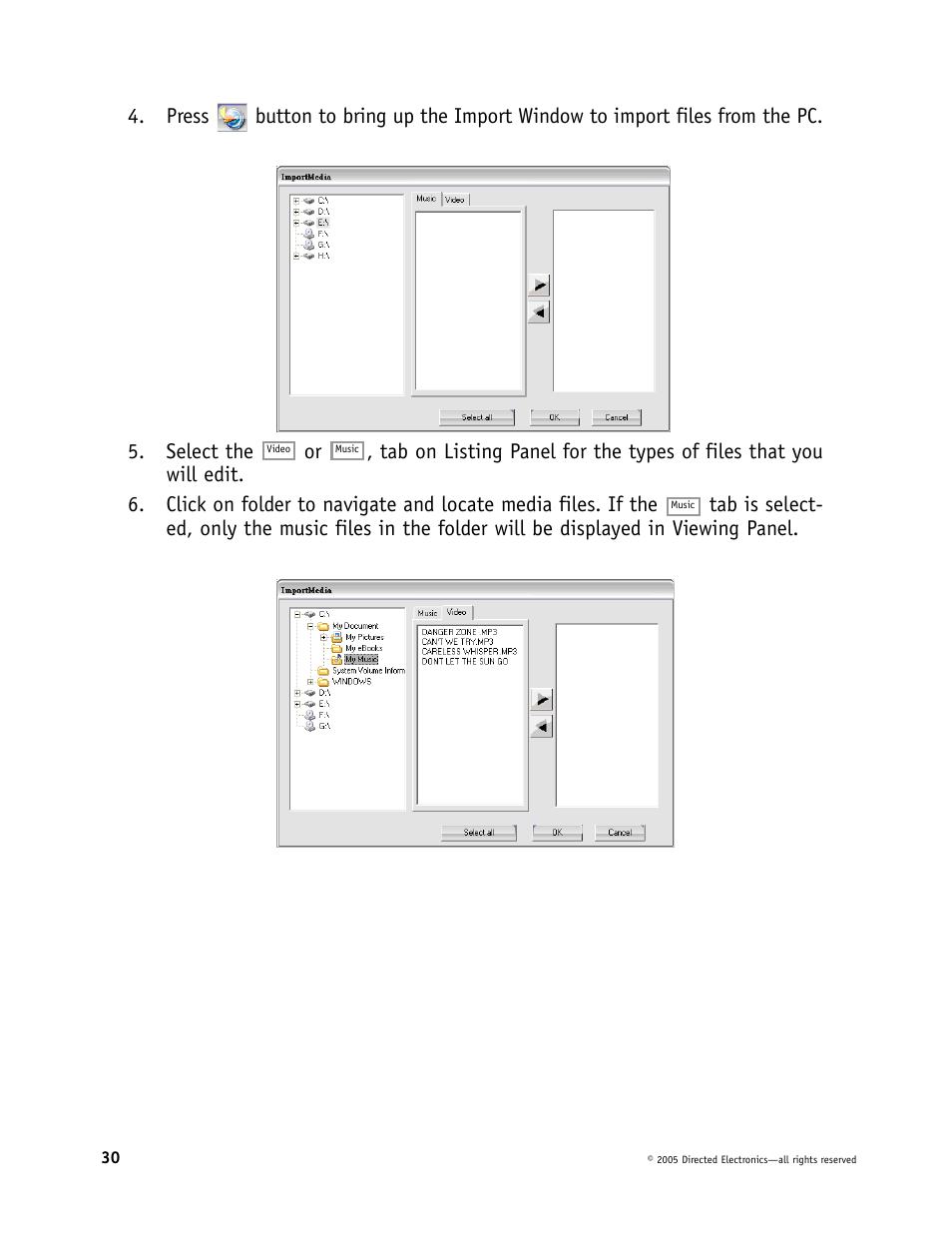 Directed Video Portable Media Player User Manual | Page 30 / 70