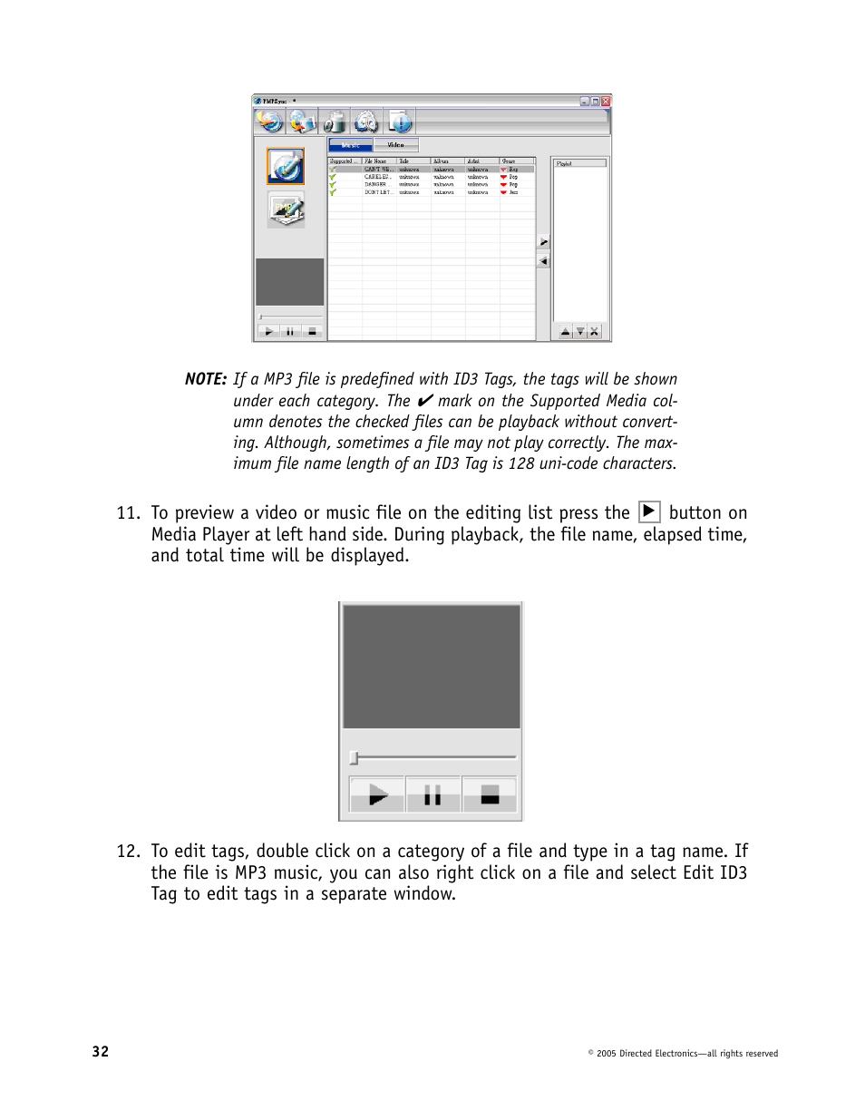 Directed Video Portable Media Player User Manual | Page 32 / 70