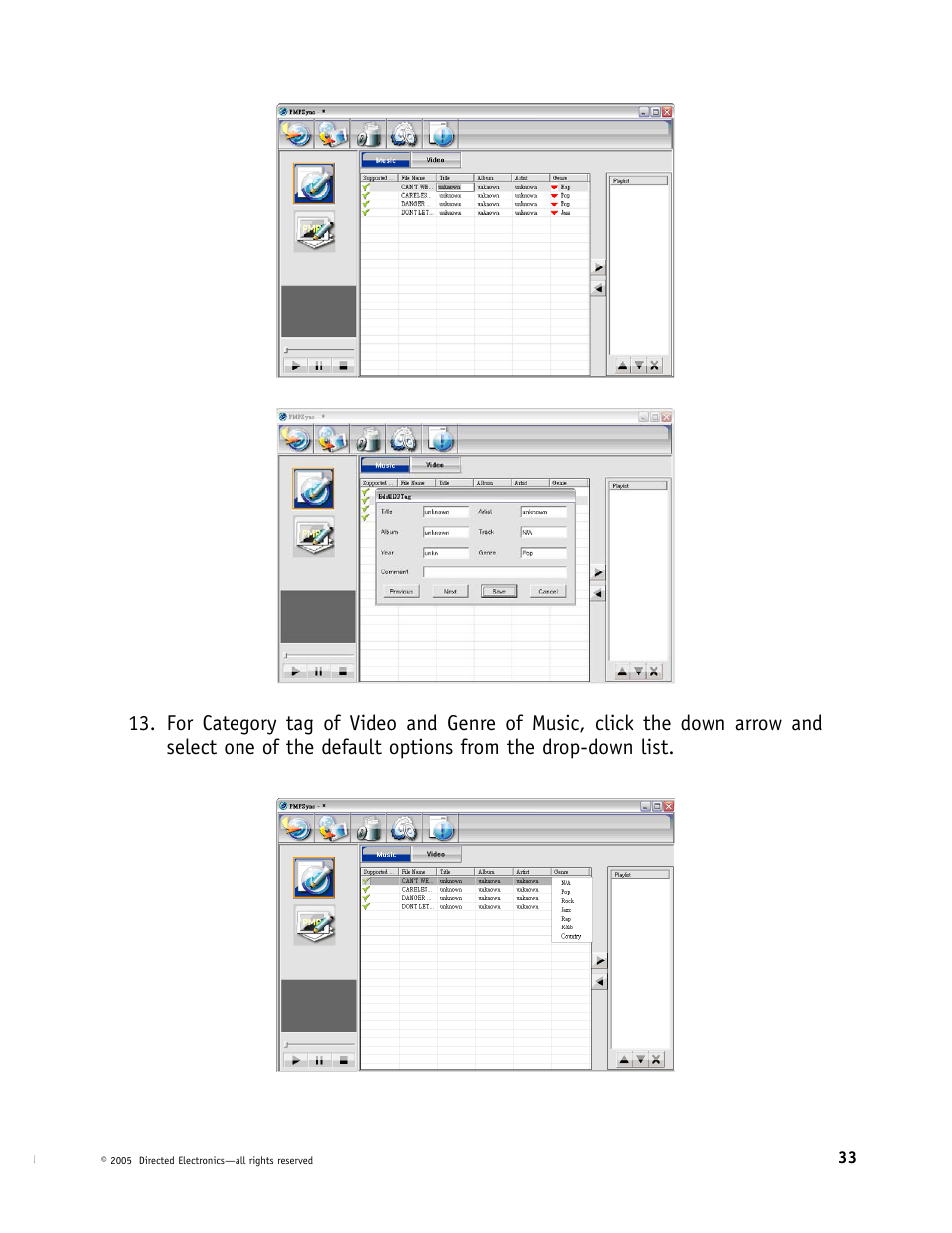 Directed Video Portable Media Player User Manual | Page 33 / 70