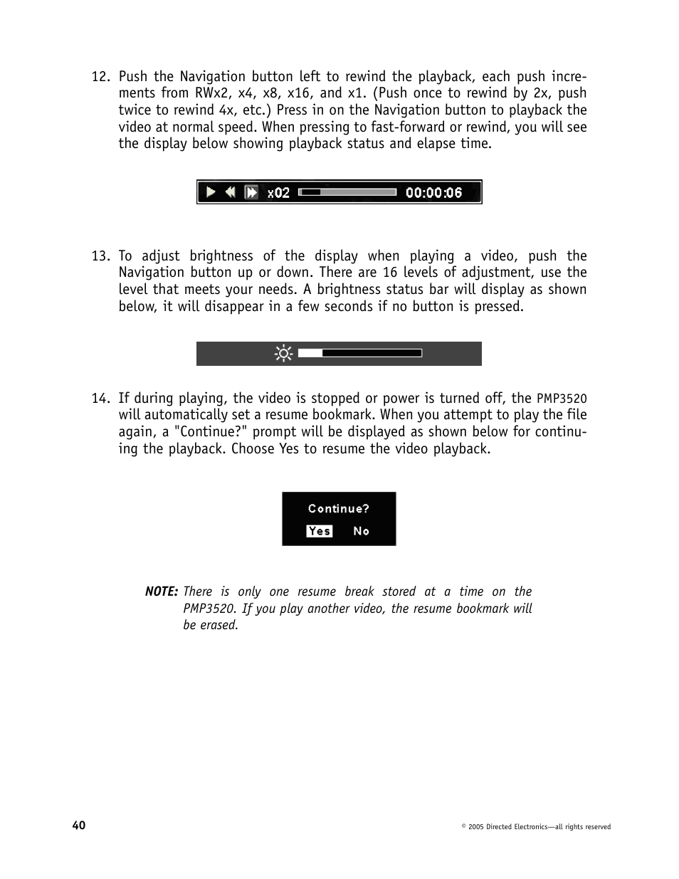 Directed Video Portable Media Player User Manual | Page 40 / 70