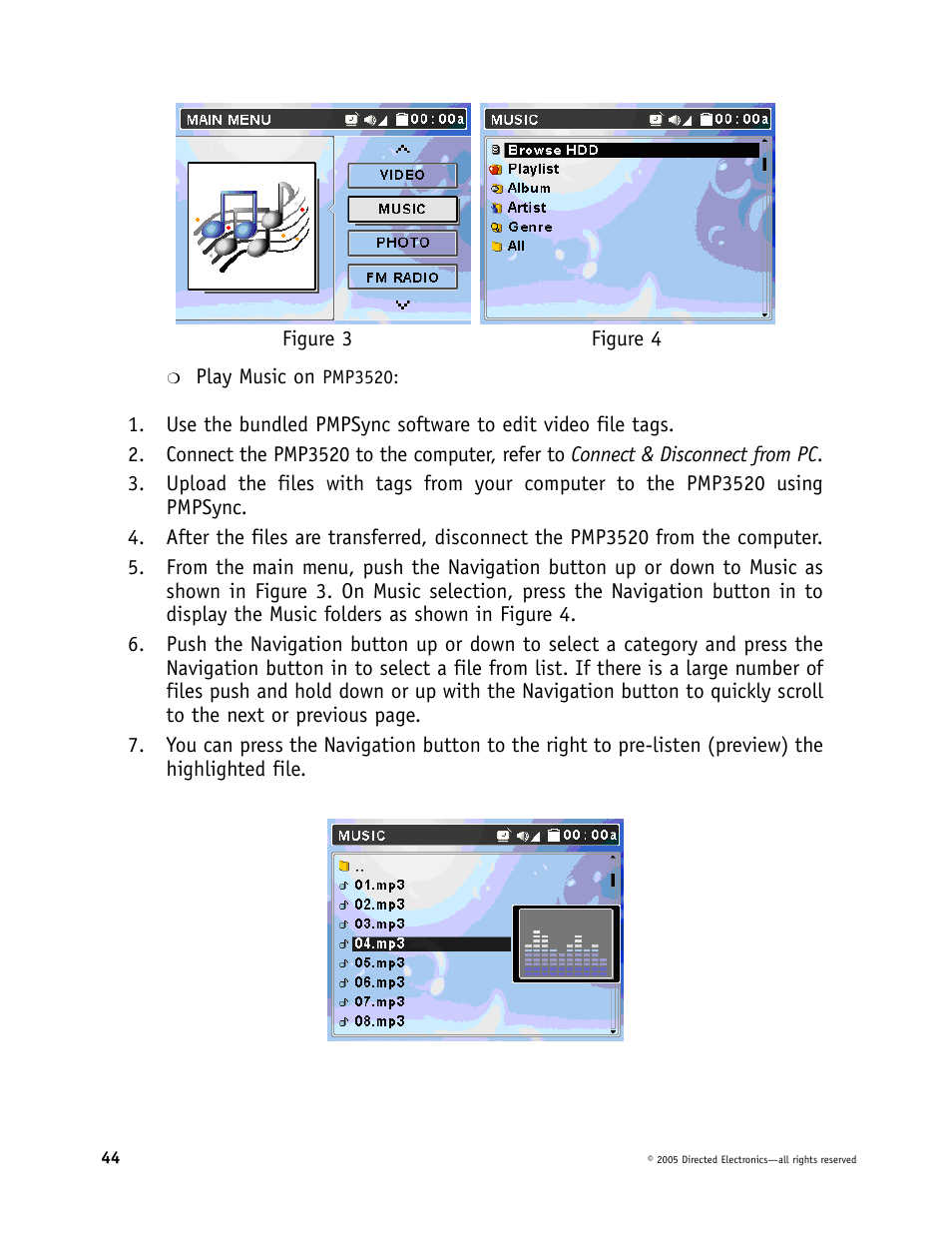 Directed Video Portable Media Player User Manual | Page 44 / 70