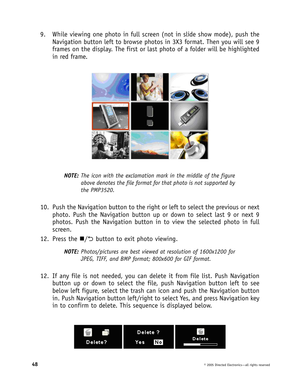 Directed Video Portable Media Player User Manual | Page 48 / 70