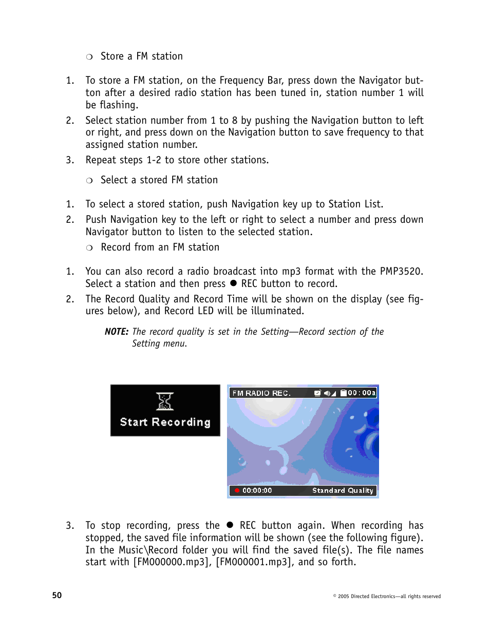 Directed Video Portable Media Player User Manual | Page 50 / 70