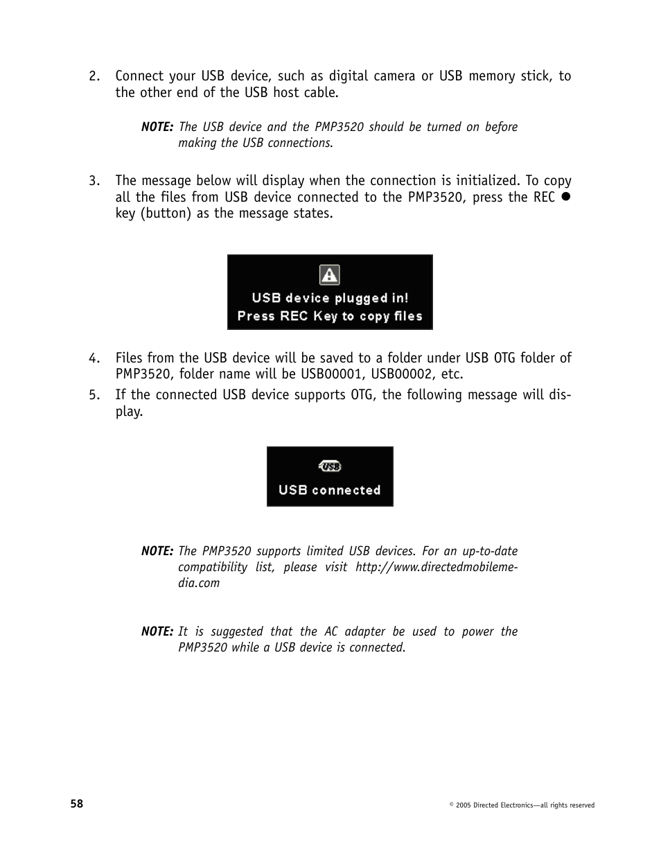 Directed Video Portable Media Player User Manual | Page 58 / 70