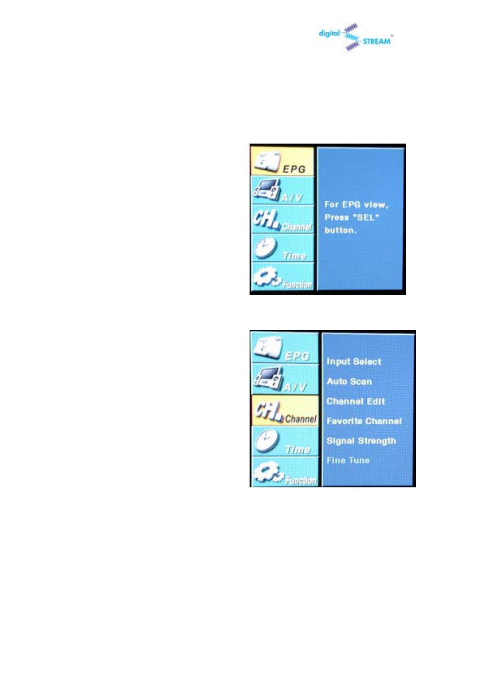 8 selecting “input type”(air or cable) | Digital Stream DST-HD1100E User Manual | Page 18 / 49