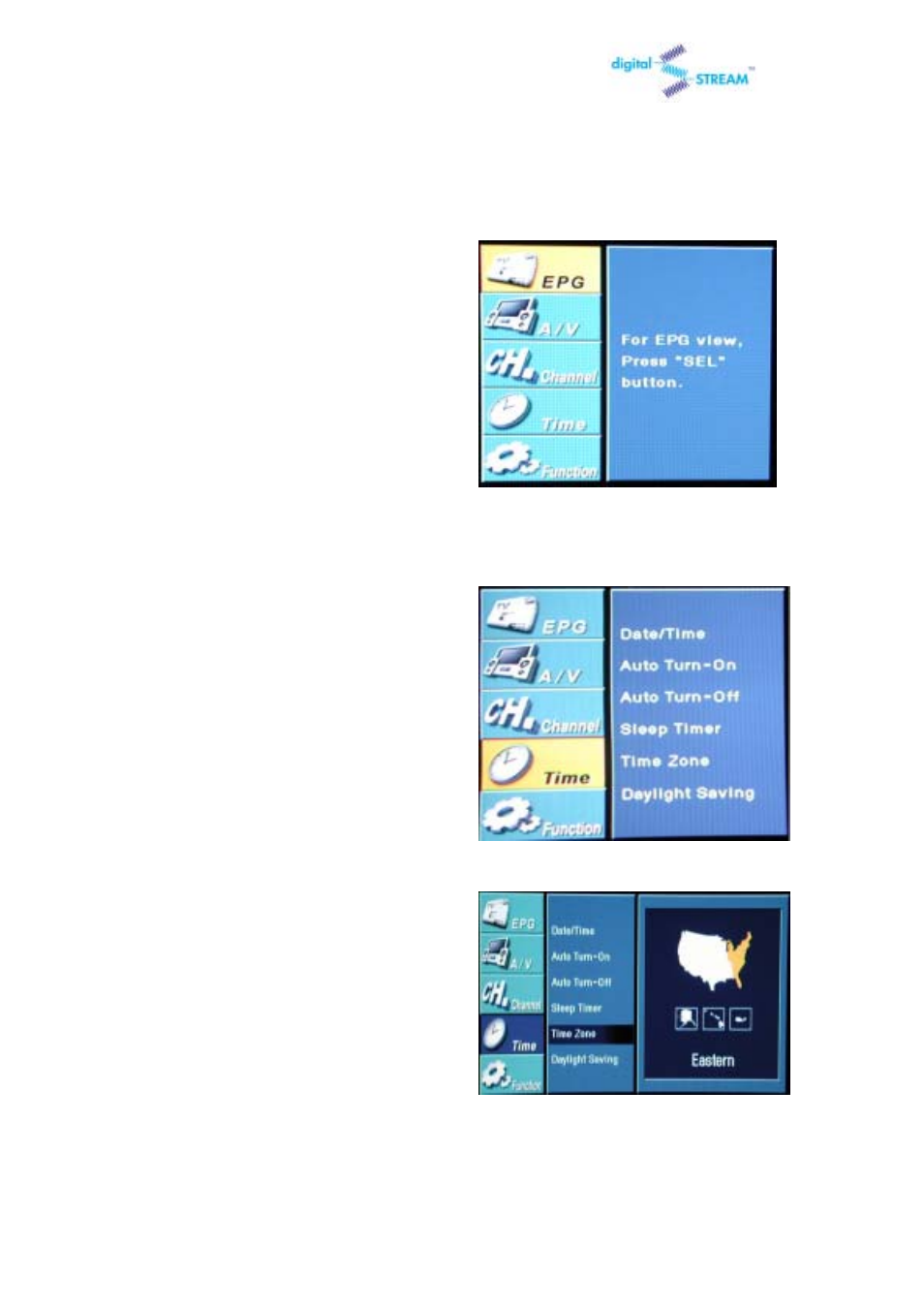 19 setting up the time zone | Digital Stream DST-HD1100E User Manual | Page 37 / 49