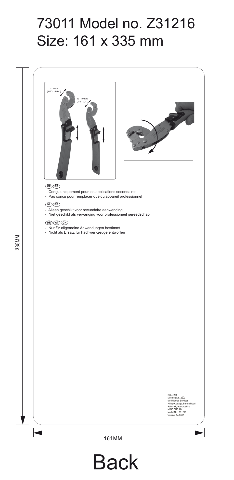 Powerfix Z31216 User Manual | 1 page